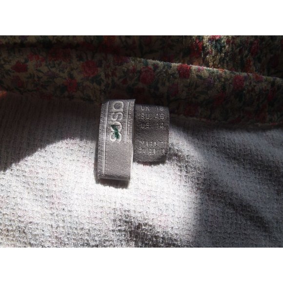 ASOS Womens long sleeve smock shirt dress 14 green ditsy Floral Maxi Cottagecore - Picture 10 of 11